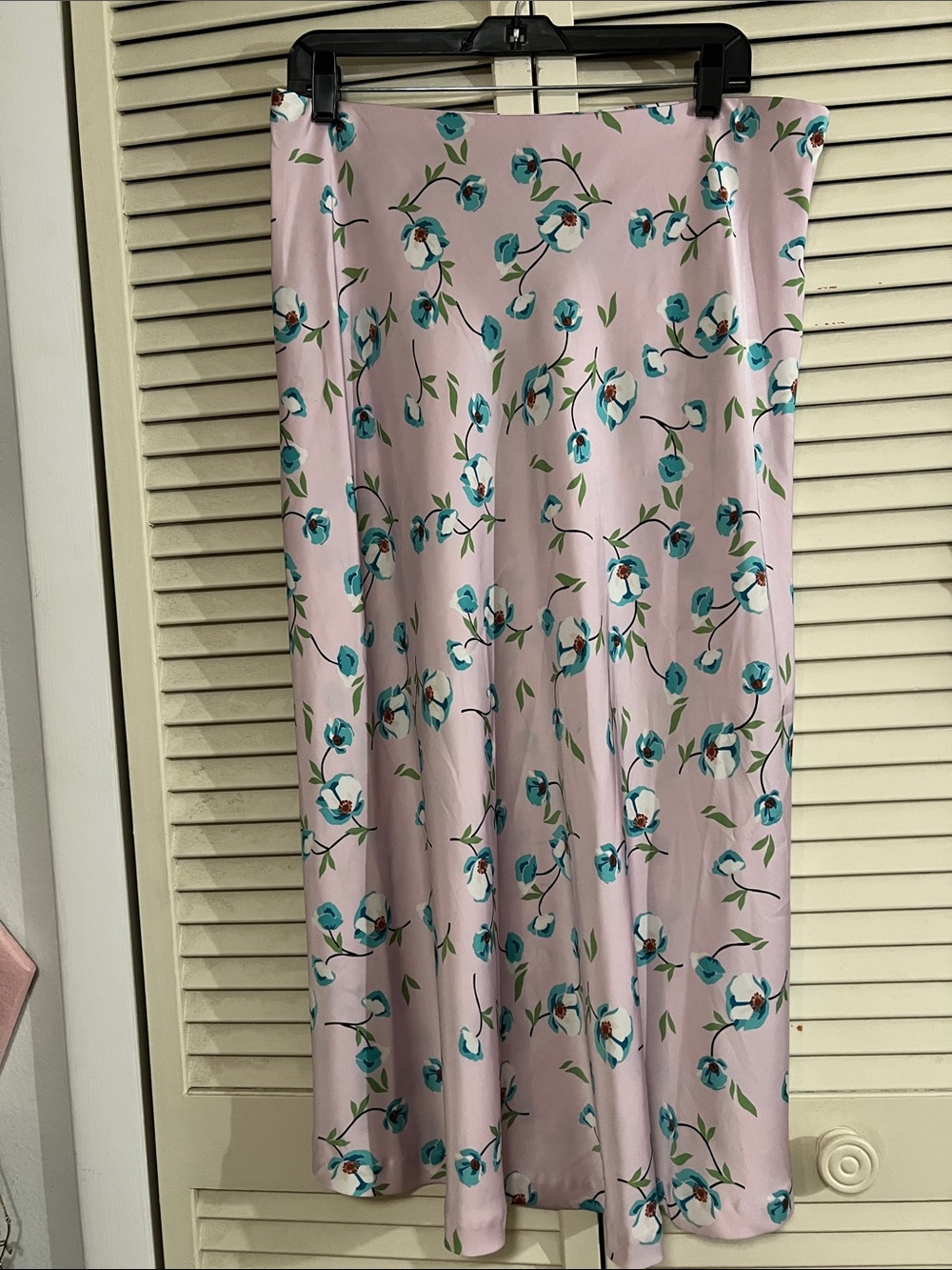 On 34th Women's Lavender Floral Maxi Skirt with Teal Bloom Print
